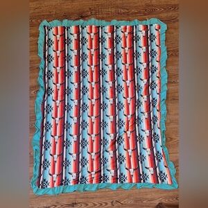 ●NEW● Custom Made Minky Blanket Aztec/Western Print With Teal Back ☆30x40☆